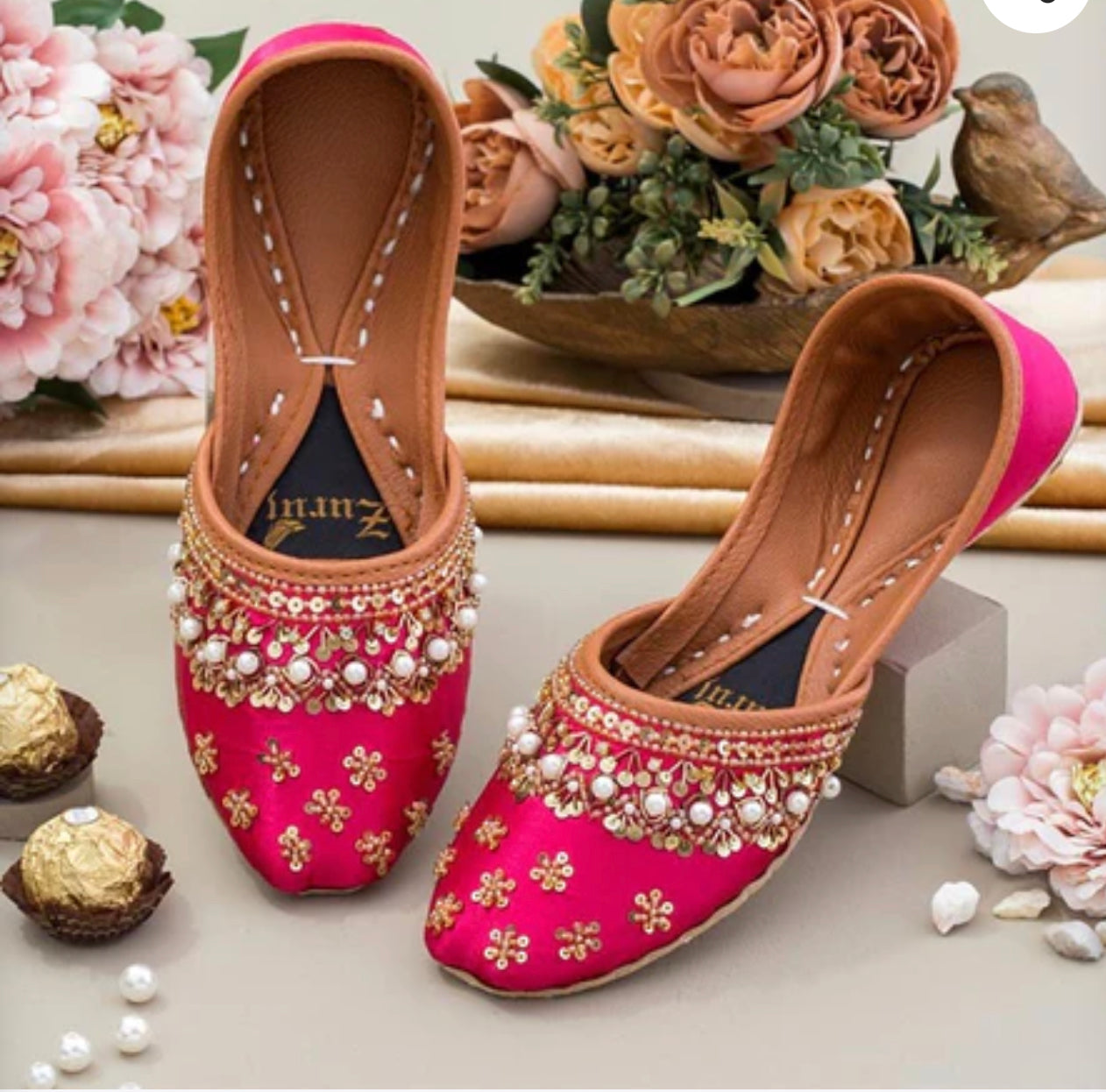 Footwear pink silk